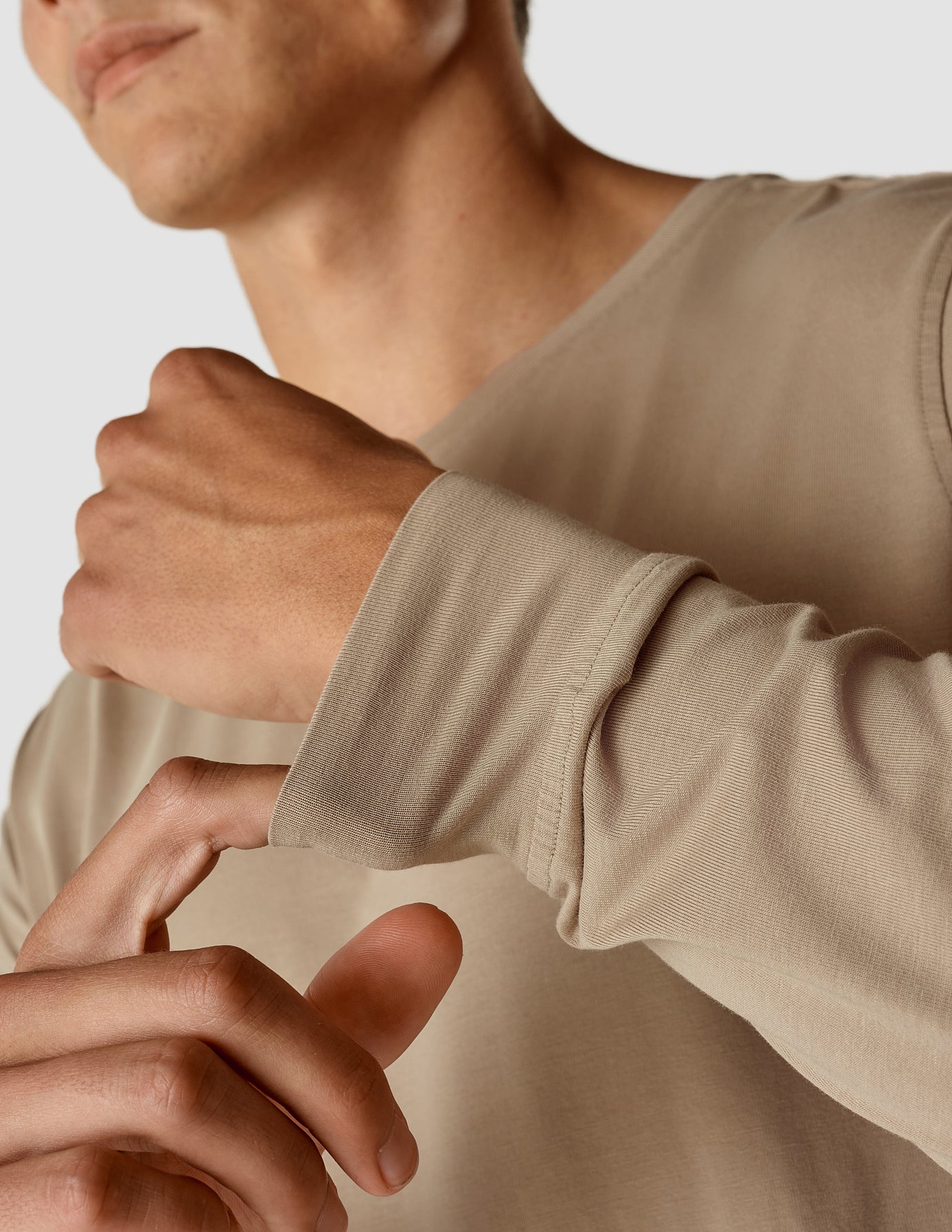 Supima Long-Sleeved T-Shirt Khaki